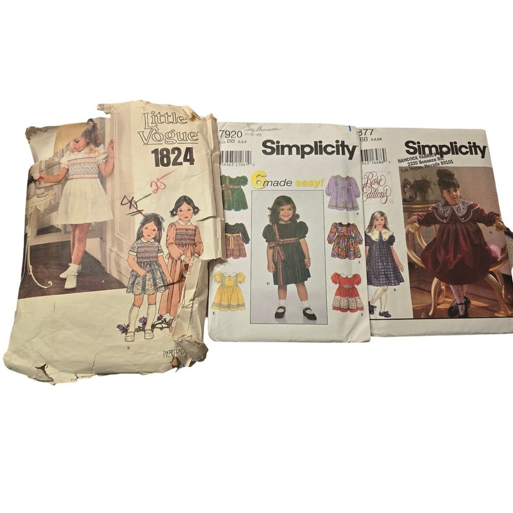 Little Vogue Simplicity Sewing Pattern Lot Girls Pattern‎ Uncut &factory folded